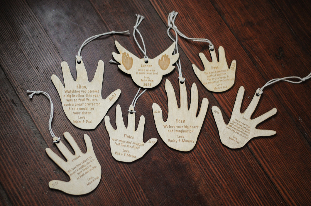 Custom Handprint Ornaments