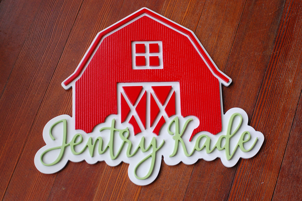 Red Barn Name Sign