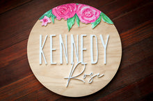 Load image into Gallery viewer, Hand Painted Floral Nursery Sign
