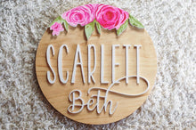 Load image into Gallery viewer, Hand Painted Floral Nursery Sign
